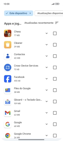 Prima a app pretendida.