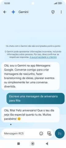 As sugestões de texto da Gemini são agora mostradas no ecrã.
