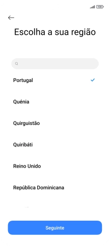 Prima a área ou país pretendido.