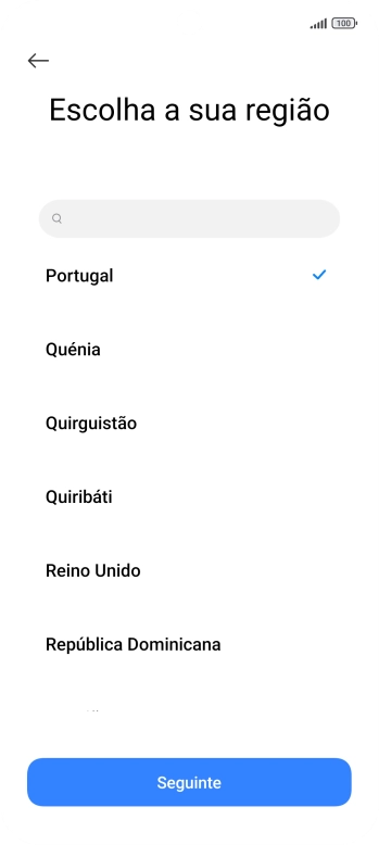 Prima a área ou país pretendido.