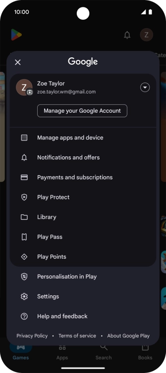 Press Manage apps and device.