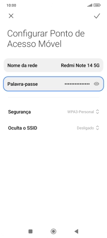 Prima Palavra-passe e introduza a password pretendida.