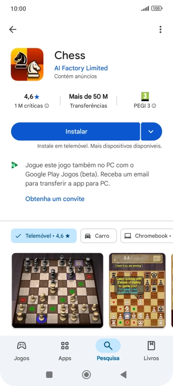 Prima Instalar e siga as indicações no ecrã para instalar a app.
