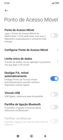 Prima Configurar Ponto de Acesso Móvel.