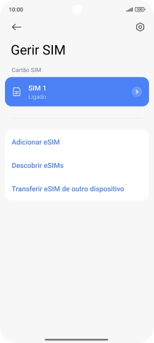Prima Adicionar eSIM.