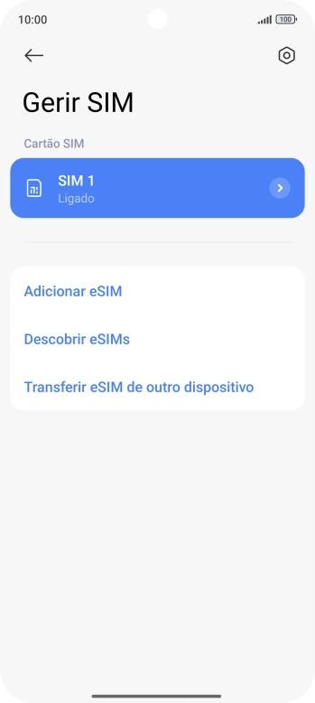 Prima Adicionar eSIM.