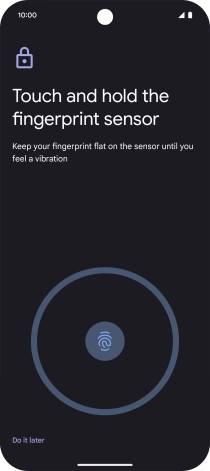 Follow the instructions on the screen to create the lock code using your fingerprint.