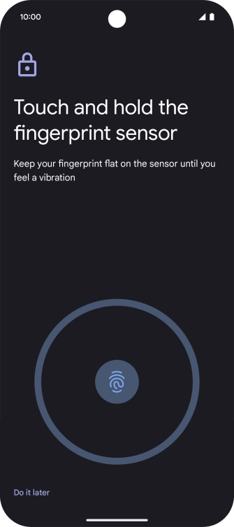 Follow the instructions on the screen to create the lock code using your fingerprint.