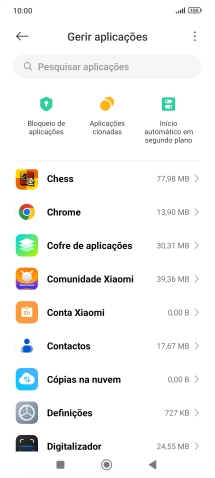 Prima a app pretendida.