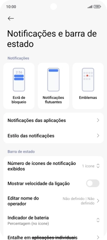 Prima Notificações das aplicações.