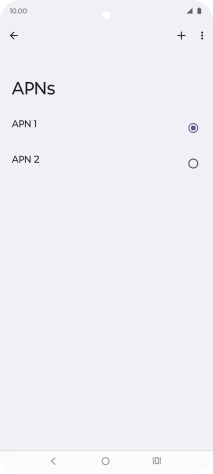 Press the field next to the data connection to activate it.
