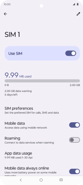 Press the indicator next to 