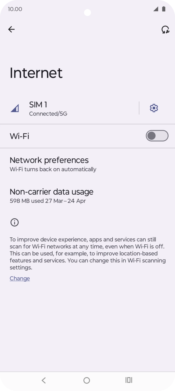 Press the indicator next to 