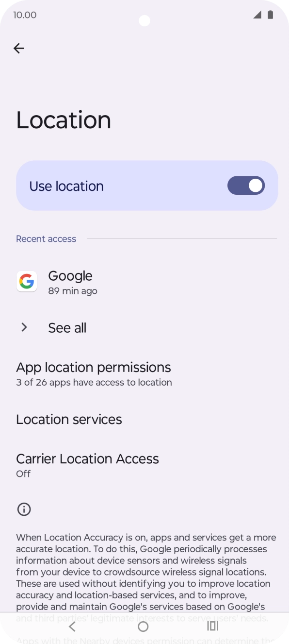 Press App location permissions.