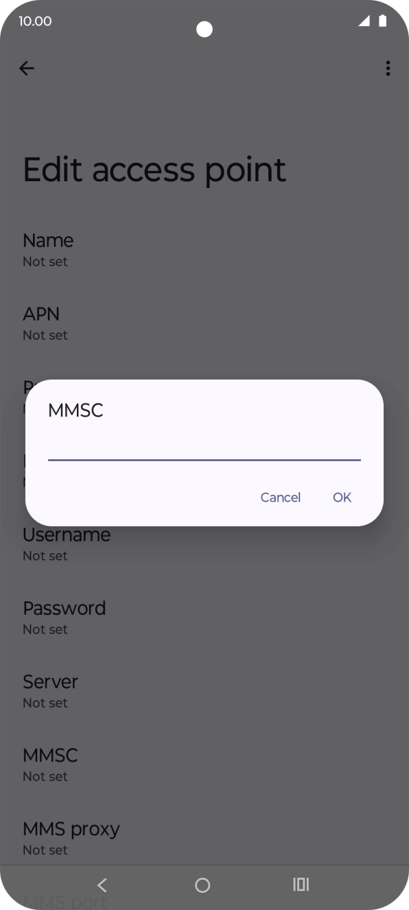 Key in http://mmsc.telstra.com:8002 and press OK.