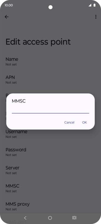 Key in http://mmsc.telstra.com:8002 and press OK.
