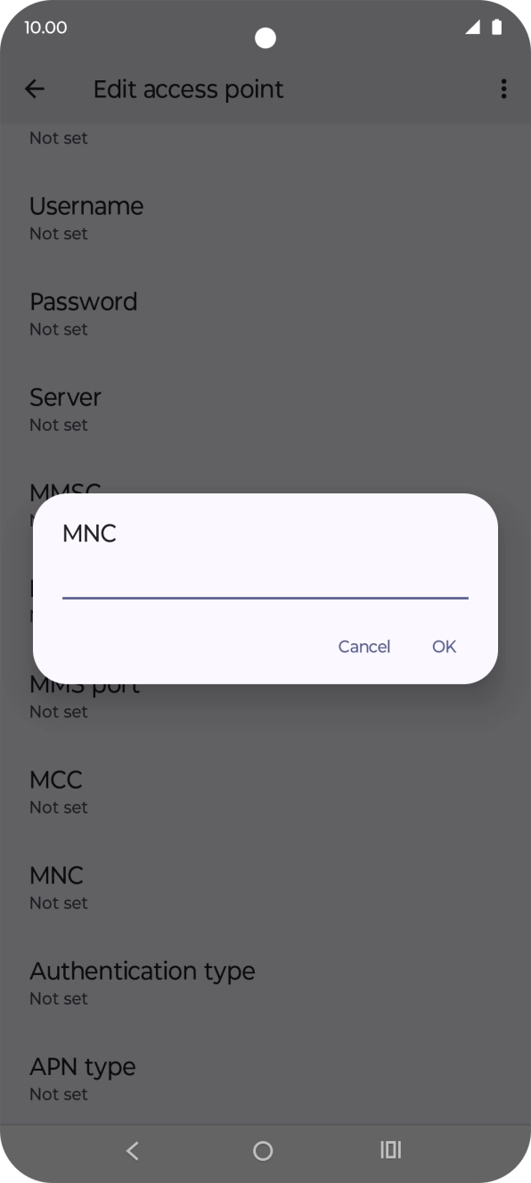Key in 01 and press OK.