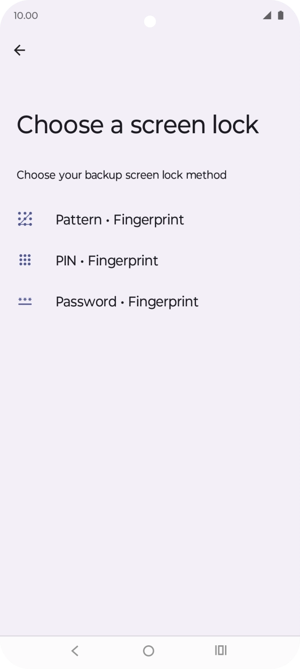 Press the required phone lock code and follow the instructions on the screen to create an additional phone lock code.