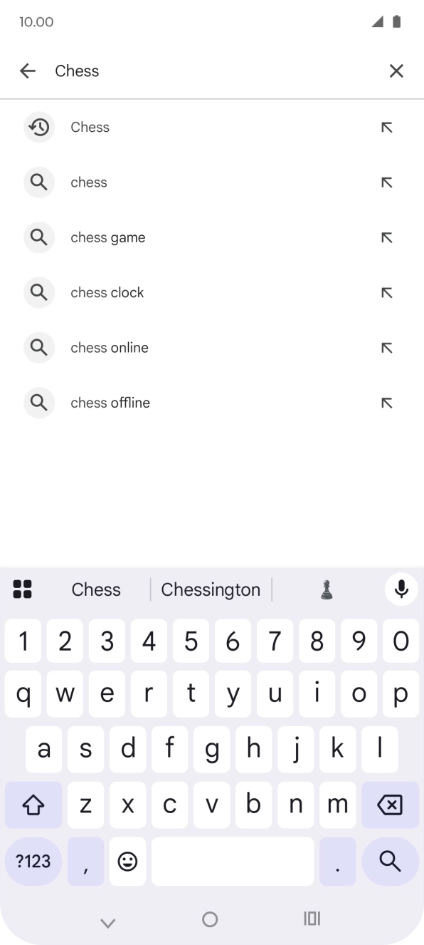 Key in the name or subject of the required app and press the search icon.