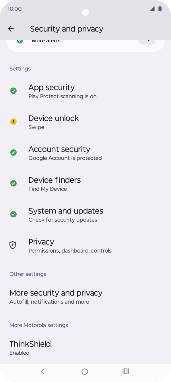 Press Device unlock.