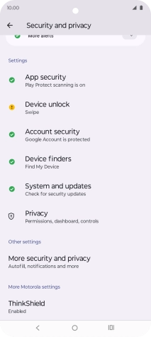 Press More security and privacy.