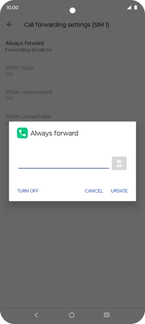Press TURN OFF.
