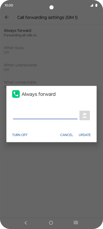 Press TURN OFF.