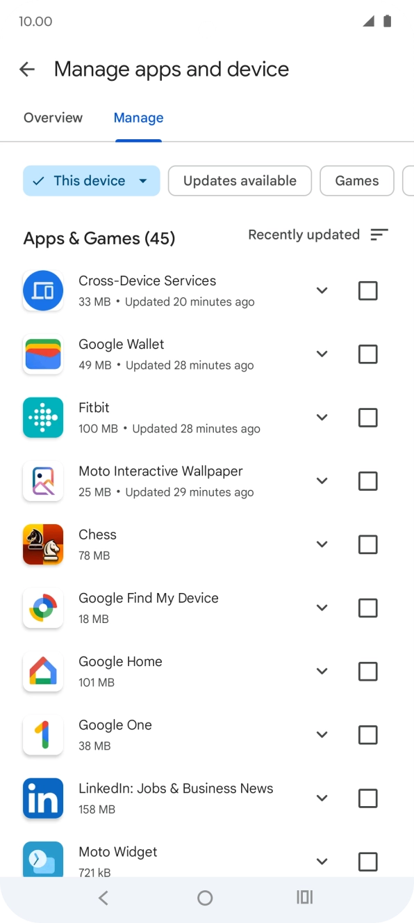 Press the required app.