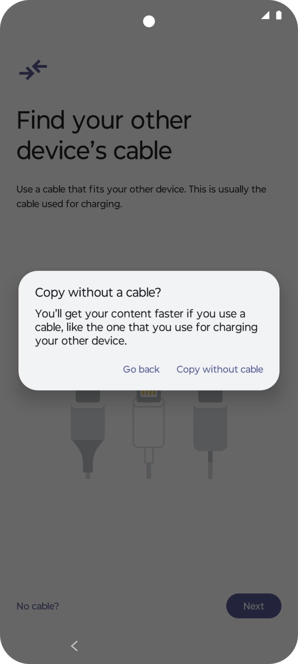 Press Copy without cable.