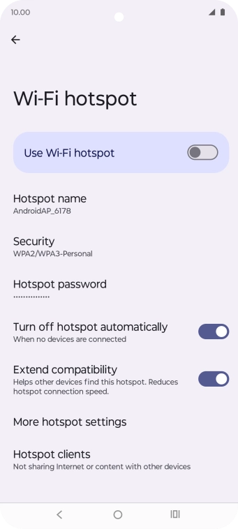 Press Hotspot name.