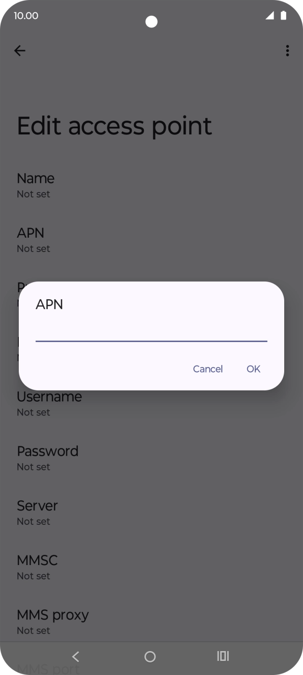 Key in telstra.wap and press OK.