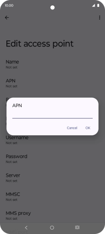 Key in telstra.wap and press OK.