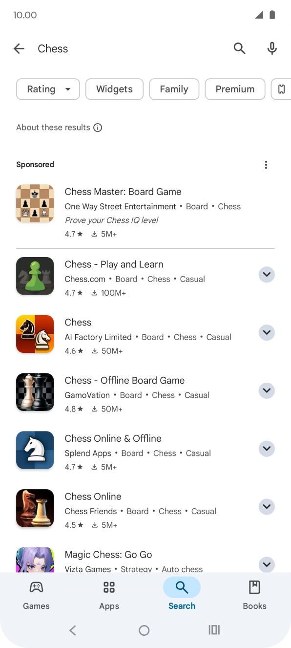 Press the required app.