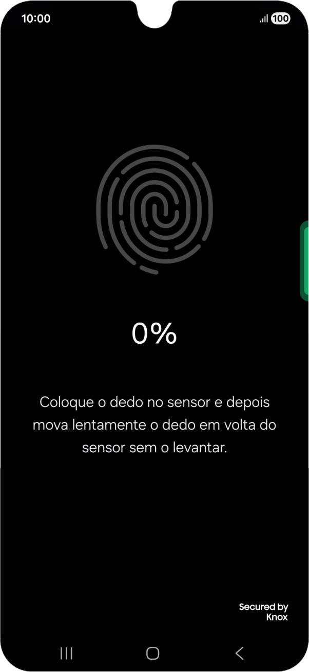 Siga as indicações no ecrã para definir a impressão digital como código de bloqueio.