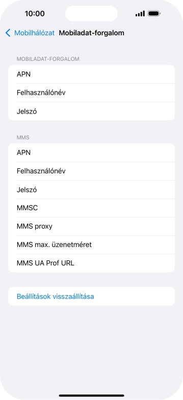 Válaszd az APN lehetőséget. Amennyiben előfizetésed van, írd be azt, hogy internet.vodafone.net.