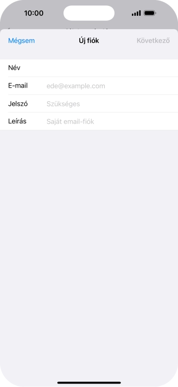 Kattints az E-mail mezőre, és írd be az e-mail címedet.