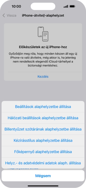 Válaszd a Beállítások alaphelyzetbe állítása lehetőséget.