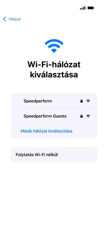 Válaszd ki a kívánt Wi-Fi hálózatot.