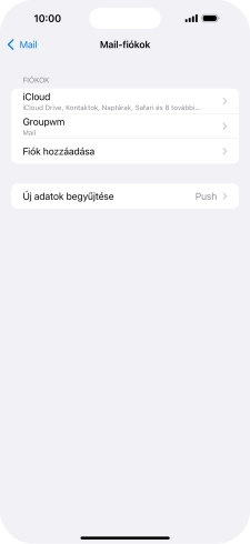 Kattints az imént létrehozott e-mail-fiók nevére.
