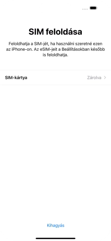 Válaszd a SIM-kártya lehetőséget.