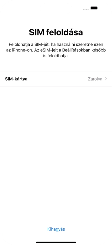 Válaszd a SIM-kártya lehetőséget.