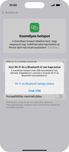 Amennyiben ki van kapcsolva a Wi-Fi, válaszd a Wi-Fi és Bluetooth bekapcsolása lehetőséget.