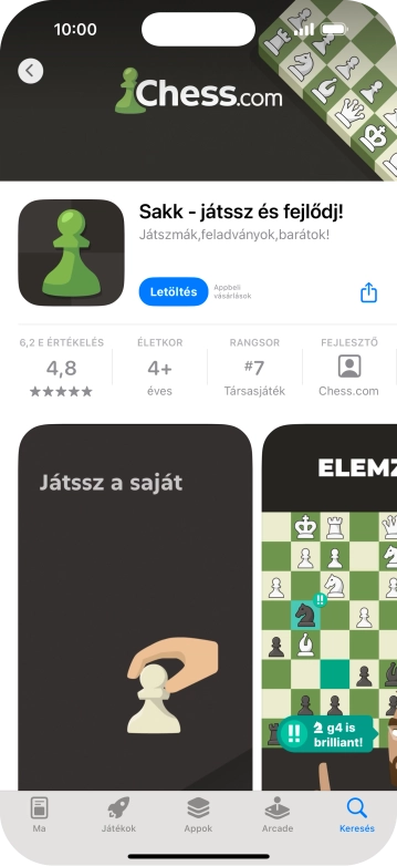 Válaszd a Letöltés lehetőséget, és kövesd a képernyőn megjelenő utasításokat az alkalmazás telepítéséhez.