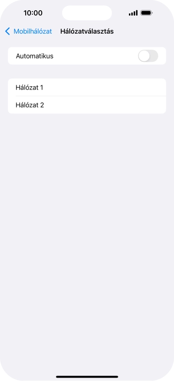 Ha kikapcsolod a funkciót, válaszd a kívánt hálózatot.