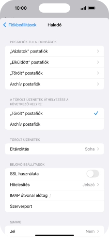 Kattints az „SSL használata” melletti csúszkára a funkció bekapcsolásához.