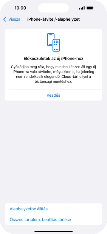 Válaszd az Alaphelyzetbe állítás lehetőséget.