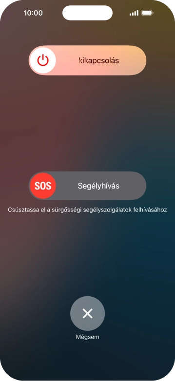 Kattints a kikapcsolás ikonra, és húzd az ikont jobbra.
