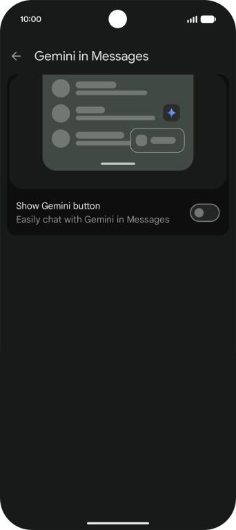 Press the indicator next to 'Show Gemini button' to turn on the function. Press the indicator next to 'Show Gemini button' to turn on the function.