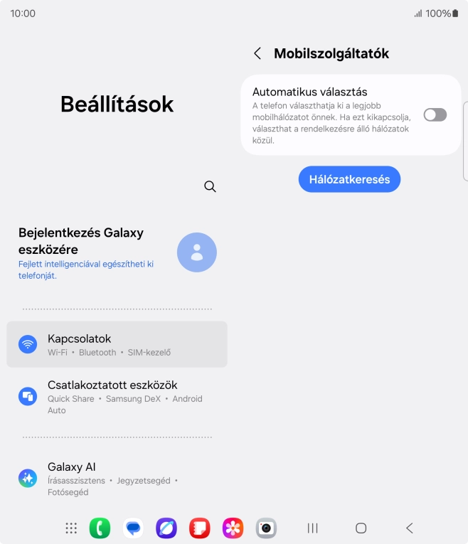 Kattints az „Automatikus választás” melletti csúszkára a funkció bekapcsolásához.