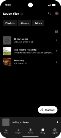Press the required audio file.